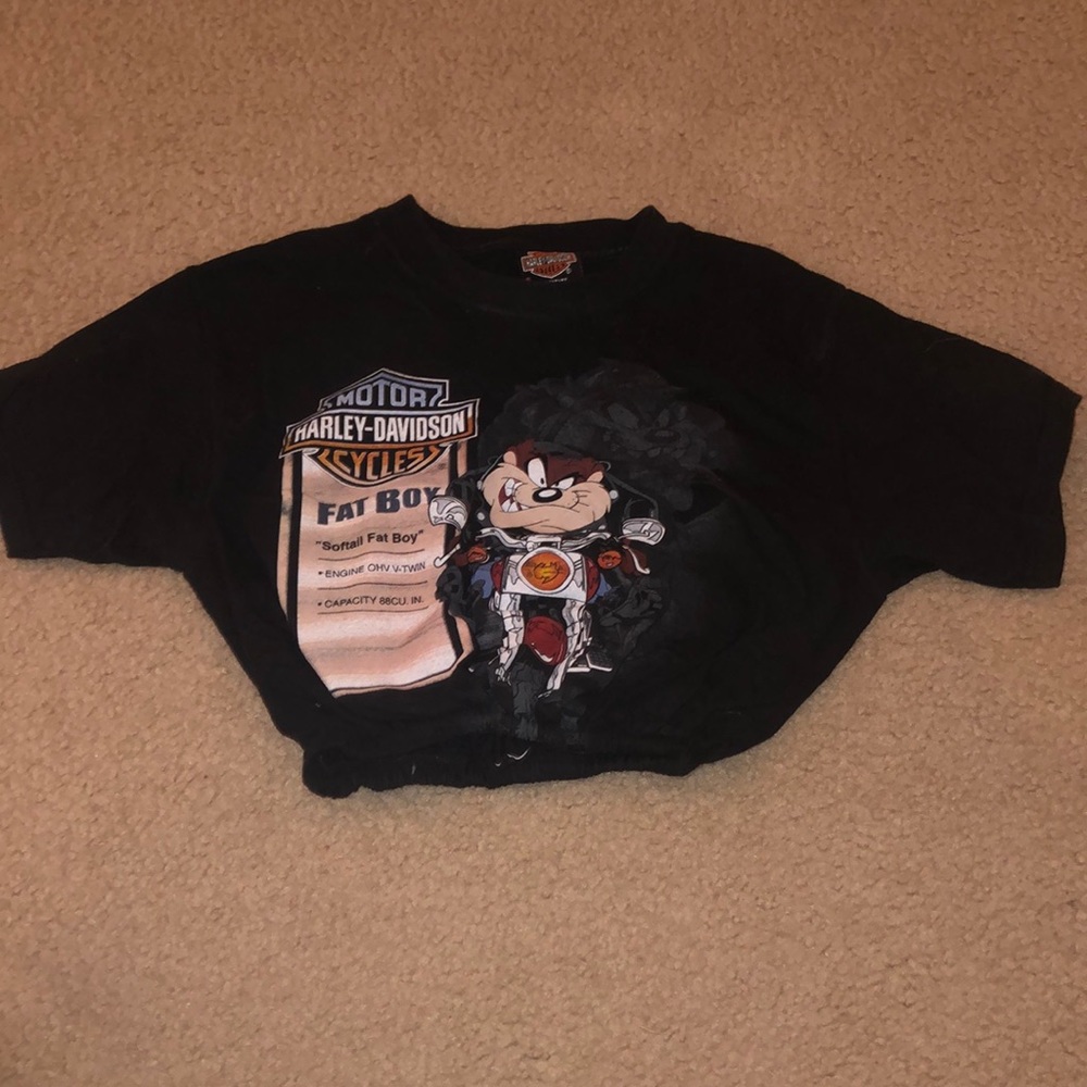 cropped harley davidson tee